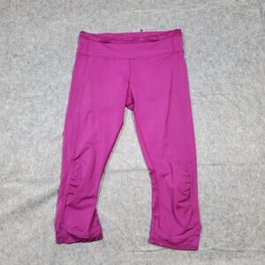 Lululemon Leggings Womens 6 Cropped Pink Run Athletic Gym Workout Yoga 18"